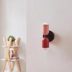 Wandlamp Trorlos 22x12x12 cm 2xE27 zwart roze en rood lux.pr, Huis en Inrichting, Lampen | Wandlampen, Verzenden, Nieuw