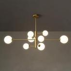 Glazen Bal Kroonluchter – Moderne Zwart Goud LED Plafondlamp, Huis en Inrichting, Lampen | Kroonluchters, Verzenden, Nieuw