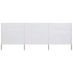 vidaXL Windscherm 3-panelen 400x80 cm stof zandwit, Verzenden, Nieuw
