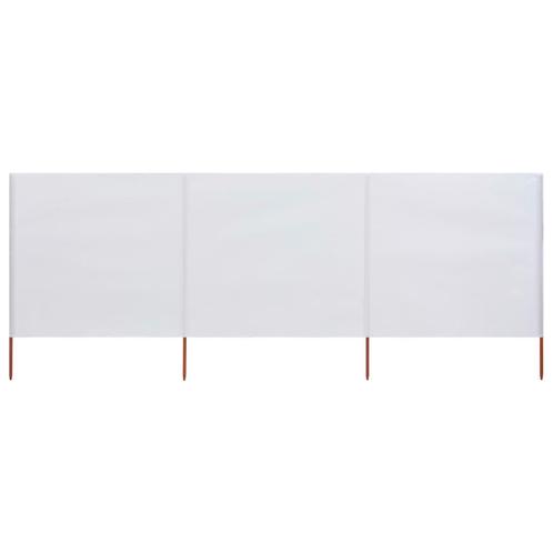 vidaXL Windscherm 3-panelen 400x80 cm stof zandwit, Tuin en Terras, Zonneschermen, Nieuw, Verzenden
