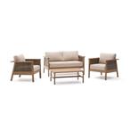*WOONWINKEL* Kave Home Alabe Loungeset Beige Kussens Massief, Tuin en Terras, Verzenden, Nieuw