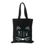 Katten katoenen draagtas/shopper Meow | Zwart, Sieraden, Tassen en Uiterlijk, Tassen | Damestassen, Nieuw, Shopper, Ophalen of Verzenden