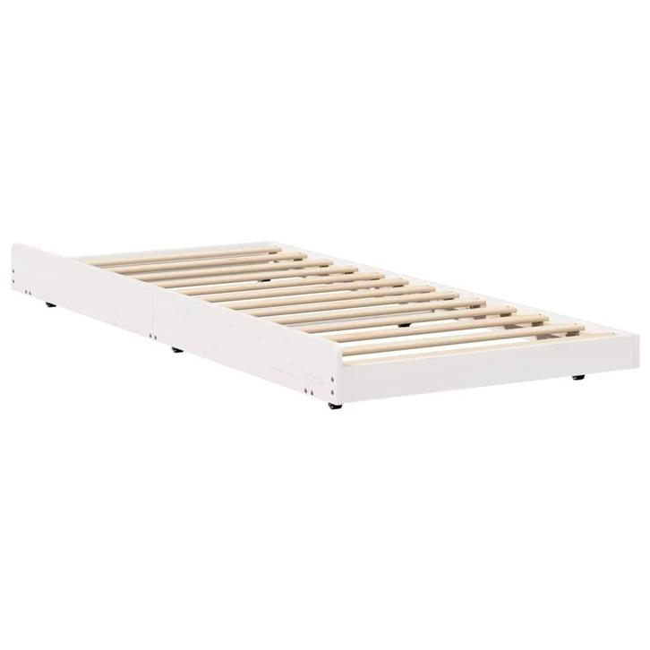Massief Hout Bedframe Wit 90x190 | Gebruikt | OP = OP, Huis en Inrichting, Slaapkamer | Bedden, 90 cm, 190 cm of minder, Wit, Nieuw