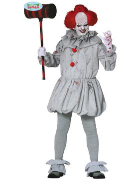 Grijs horror clown kostuum voor volwassenen