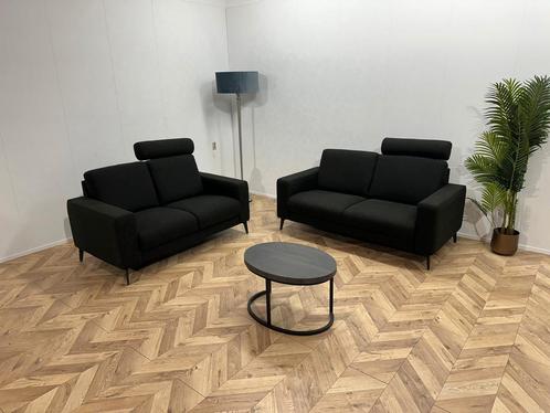 Zwarte Banken Set ~ Losse Rugkussens Met Afneembare Hoezen, Huis en Inrichting, Banken | Bankstellen, Ophalen of Verzenden
