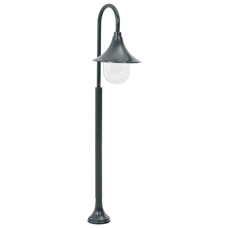 vidaXL Paalverlichting tuin E27 120 cm aluminium donkergroen, Tuin en Terras, Buitenverlichting, Staande lamp, Nieuw, Aluminium