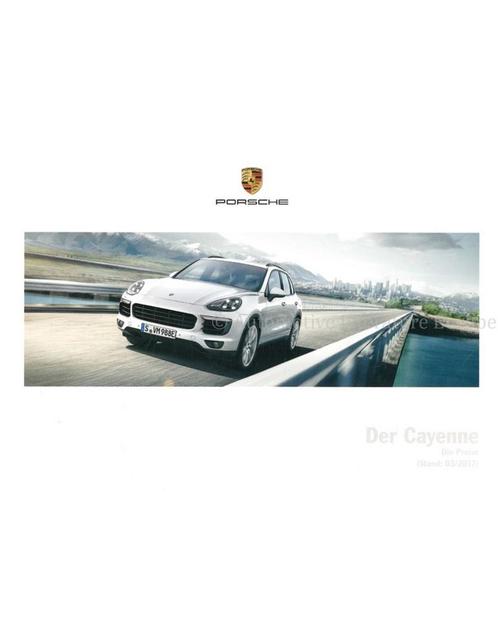 2018 PORSCHE CAYENNE PRIJSLIJST DUITS, Boeken, Auto's | Folders en Tijdschriften, Porsche