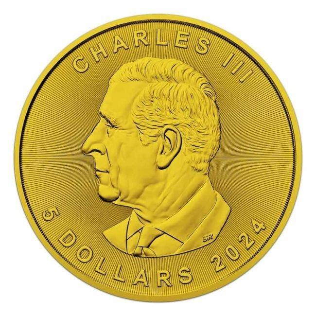 Canada. 5 Dollars 2024 1 oz Maple Leaf Christmas 24k Gold, Postzegels en Munten, Edelmetalen en Baren