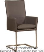 Set van 8 Groene leren industriële eetkamerstoelen - poot ro, Nieuw, Leer, Ophalen of Verzenden, Vijf, Zes of meer stoelen