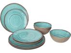 Bo-Camp - Servies - Halo - 12 Stuks - Aqua, Verzenden, Zo goed als nieuw