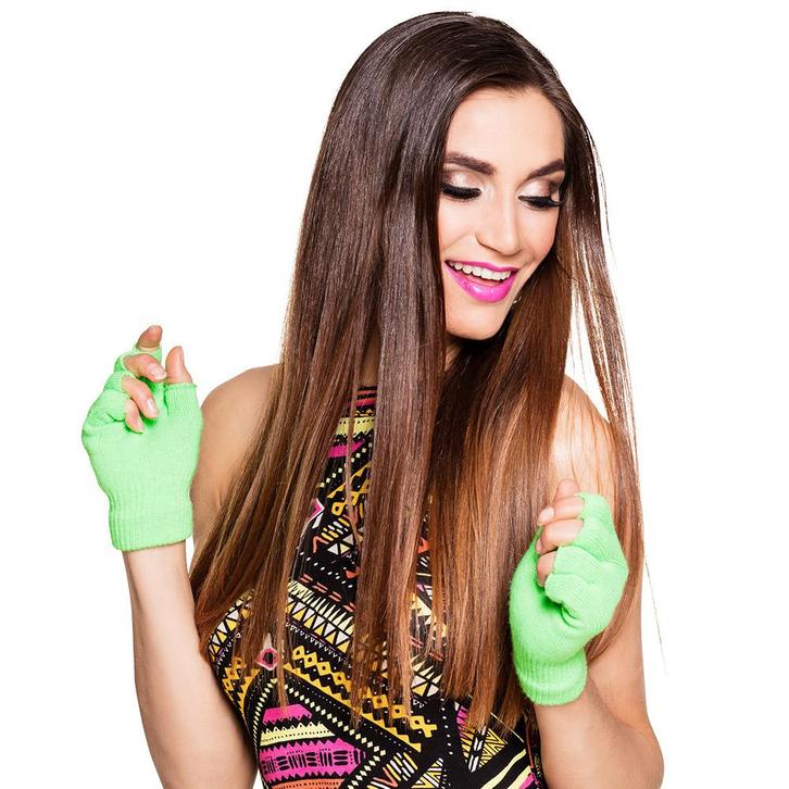 Handschoenen Vingerloos Neongroen, Hobby en Vrije tijd, Feestartikelen, Nieuw, Verzenden