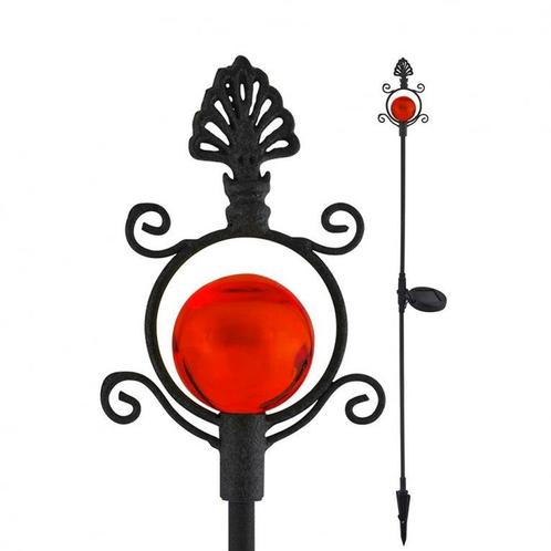 Vintage Solar Tuin Lamp Rood, Tuin en Terras, Buitenverlichting, Ophalen of Verzenden