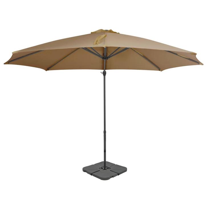 vidaXL Parasol met draagbare voet taupe, Tuin en Terras, Parasols, Nieuw, 3 tot 4 meter, Verzenden
