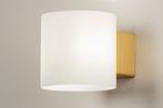 Rietveld Wandlampen - Wit, Goud - Glas, Huis en Inrichting, Lampen | Wandlampen, Verzenden, Nieuw