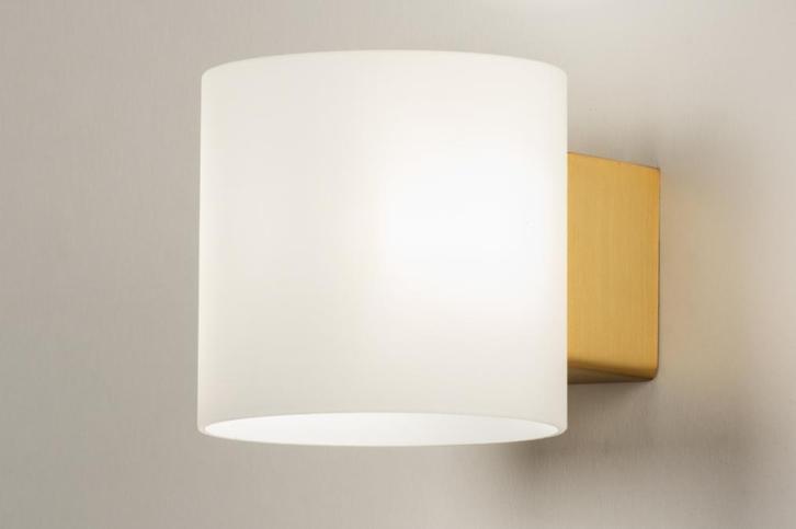 Rietveld Wandlampen - Wit, Goud - Glas, Huis en Inrichting, Lampen | Wandlampen, Verzenden