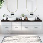 vidaXL Wastafelblad 220x60x(2-4) cm behandeld massief hout, Huis en Inrichting, Keuken | Keukenelementen, Verzenden, Nieuw, Grijs