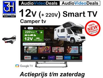 Nieuwe 12Volt Google Smart tv ideaal voor Camper of Caravan beschikbaar voor biedingen