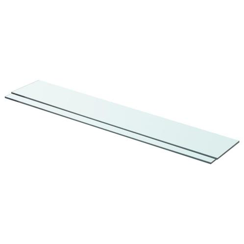 vidaXL Schappen 2 st 80x12 cm glas transparant, Huis en Inrichting, Woonaccessoires | Wandplanken en Boekenplanken, Nieuw, Verzenden