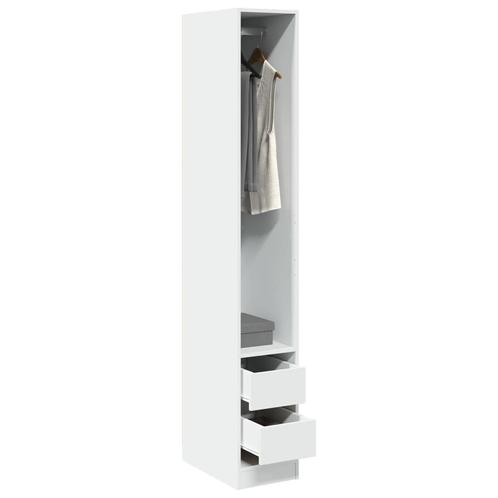 vidaXL Kledingkast 30x50x200 cm bewerkt hout wit, Huis en Inrichting, Kasten | Kledingkasten, Nieuw, Verzenden