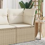vidaXL Tuinhoekbank met kussens poly rattan beige, Verzenden, Nieuw, Rotan