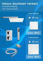 Inbouw Doucheset Vierkant met Muursteun Ø 20cm, Doe-het-zelf en Verbouw, Sanitair, Verzenden, Nieuw