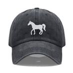 Cap Horse beige met witte geborduurde afbeelding, Verzenden, Nieuw