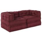 vidaXL Modulaire bank 2 pcs Bordeaux 70 x 70 x 56 cm Stof, Huis en Inrichting, Woonaccessoires | Kussens, Verzenden, Nieuw