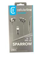 Cellularline Sparrow Headset Bedraad In-ear USB Type-C Zwart, Telecommunicatie, Mobiele telefoons | Oordopjes, Nieuw, In gehoorgang (in-ear)