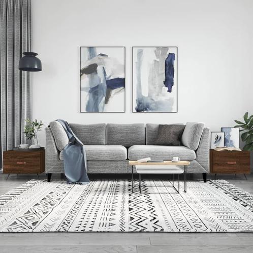 vidaXL Salontafels 2 st 50x50x40 cm bewerkt hout bruin, Huis en Inrichting, Tafels | Salontafels, 50 tot 100 cm, Nieuw, Overige houtsoorten