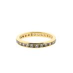 Gouden alliance ring met zirconia (gouden ring), Sieraden, Tassen en Uiterlijk, Ringen, Gebruikt, Overige kleuren, Ophalen of Verzenden