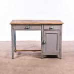 Vintage bureau hout | Oud bureau | Houten bureau grijs