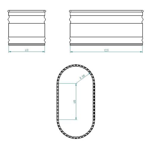 IJsbad Tankkd Green Label Oval 122x61x61 cm Aluminium, Doe-het-zelf en Verbouw, Sanitair, Ophalen of Verzenden