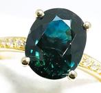 Ring met amulet - 18 karaat Geel goud - 2.63ct. tw. Saffier