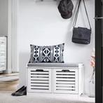 Schoenenkast met zitkussen en 3 opbergmanden halbank, Verzenden, Nieuw