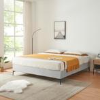 Tweepersoonsbed Lilla met bedbodem 180x200 cm lichtgrijs [en, Huis en Inrichting, Verzenden, Nieuw