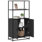 vidaXL buffetkast 68x35x139 cm bewerkt hout en metaal zwart, Huis en Inrichting, Kasten | Buffetkasten, Verzenden, Nieuw, Overige houtsoorten