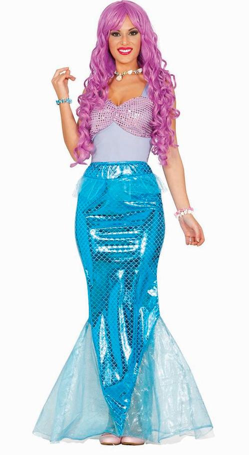 Zeemeermin Kostuum Paars Blauw Dames, Kleding | Dames, Carnavalskleding en Feestkleding, Nieuw, Verzenden