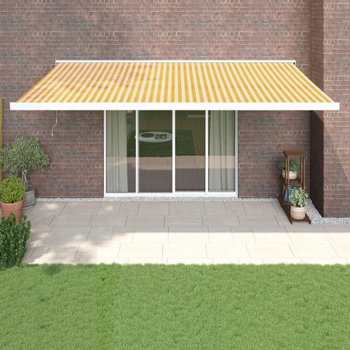 vidaXL Luifel uittrekbaar 5x3 m stof en aluminium geel en, Tuin en Terras, Zonneschermen, Nieuw, Verzenden