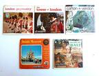 5 Viewmaster 3-reel pakjes, Londen, Frankrijk, Bali, Moskou