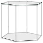 vidaXL Salontafel 60x53x50 cm roestvrij staal en glas, 50 tot 100 cm, 50 tot 75 cm, Verzenden, Nieuw