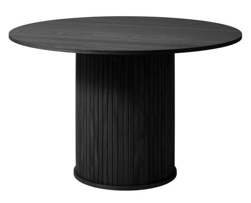 Eettafel Nola rond eiken 120 cm - Zwart, Huis en Inrichting, Tafels | Eettafels, Nieuw, Ophalen of Verzenden