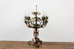 Tafellamp - kandelaar met vijf kaarsen, versierd met bloem-