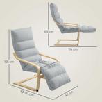 TRUUSK Loungestoel Fauteuil Met Verstelbaar Voetstuk, Fluwee, Huis en Inrichting, Stoelen, Verzenden, Nieuw