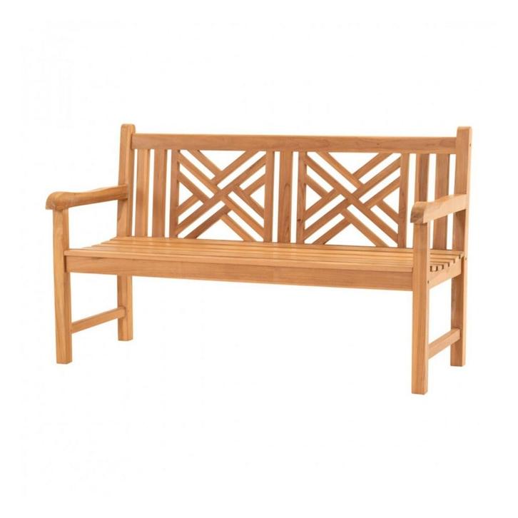 Tuinbank Cross Teakhout 150 cm, Tuin en Terras, Tuinbanken, Nieuw, Hout, Verzenden