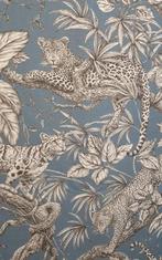 Exclusief Bohemian-stof met luipaardprint in de Jungle - Blu