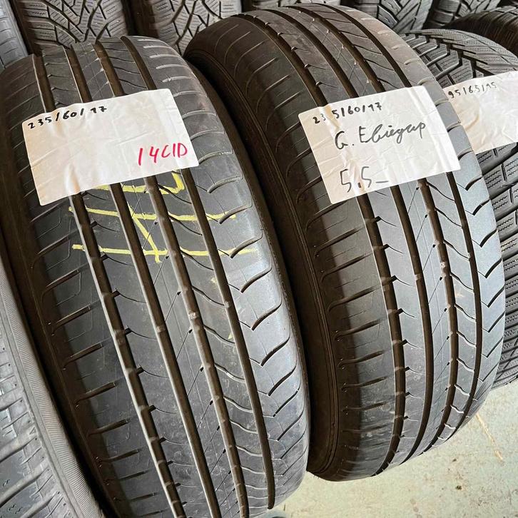 2 x Goodyear 235-60-17 Zomerbanden 5,5mm, Auto-onderdelen, Banden en Velgen, 17 inch, Zomerbanden, 235 mm, Personenwagen, Gebruikt