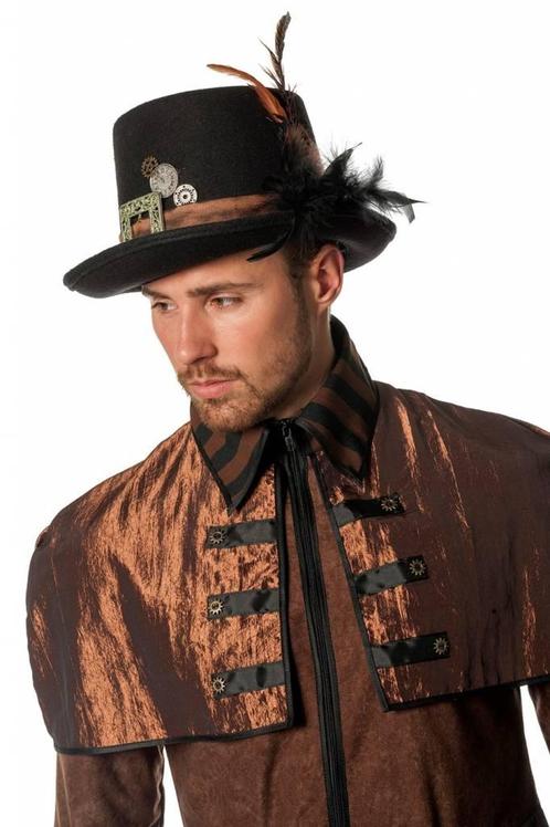 Steampunk hoed met veren, Kleding | Dames, Carnavalskleding en Feestkleding, Nieuw, Ophalen of Verzenden