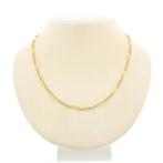 Gouden fantasie schakel ketting | 42 cm (schakelketting), Ophalen of Verzenden, Gebruikt, Overige kleuren, Goud