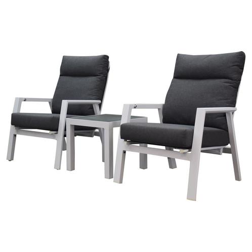 Vegas lounge balkonset 3 delig verstelbaar aluminium wit, Tuin en Terras, Tuinsets en Loungesets, Nieuw, Aluminium, Ophalen of Verzenden