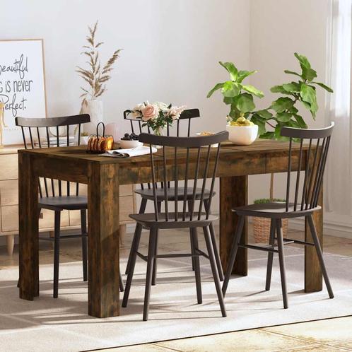 vidaXL Eettafel 140x74,5x76 cm bewerkt hout gerookt, Huis en Inrichting, Tafels | Eettafels, Nieuw, Verzenden